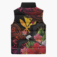 Hawaii Iwa Bird Sleeveless Puffer Jacket Great Frigatebird Kanaka Tropical Hippie Style - Polynesian Pride