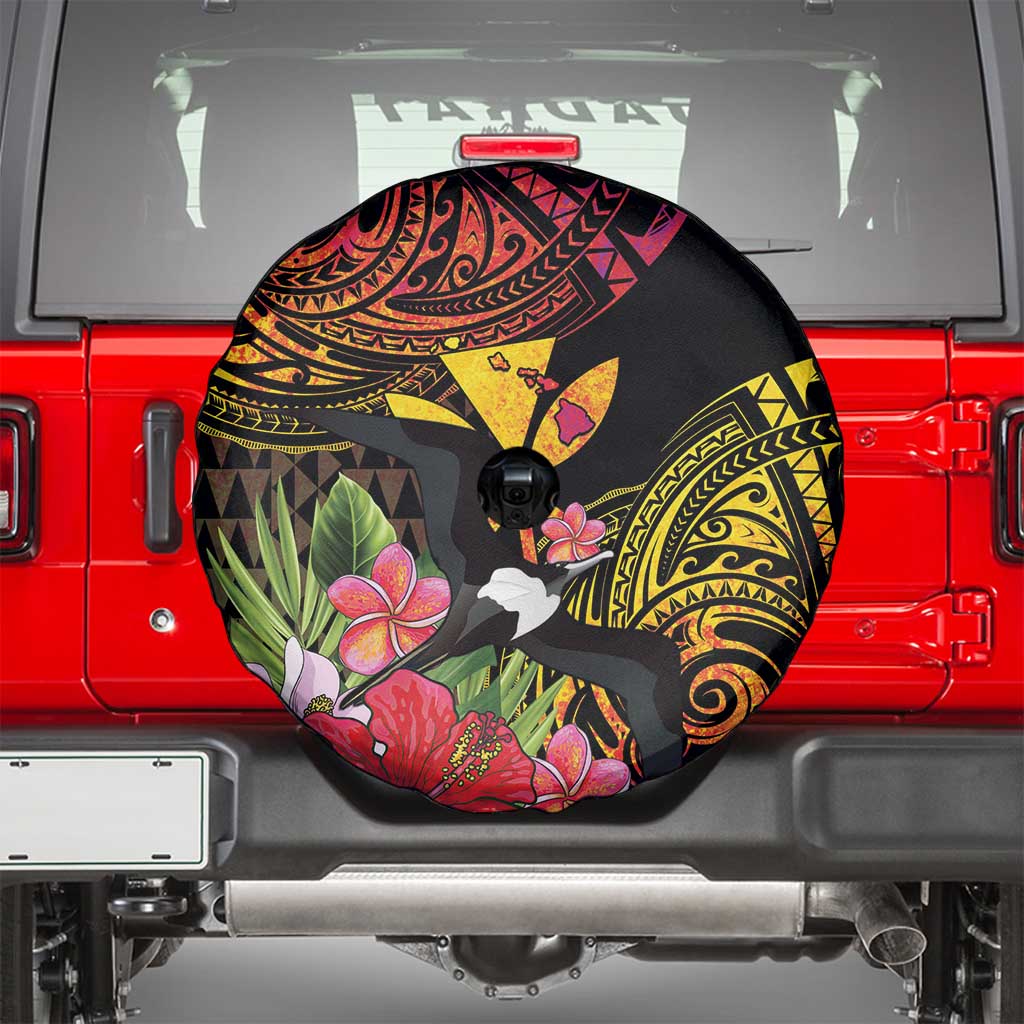 Hawaii Iwa Bird Spare Tire Cover Great Frigatebird Kanaka Tropical Hippie Style - Polynesian Pride