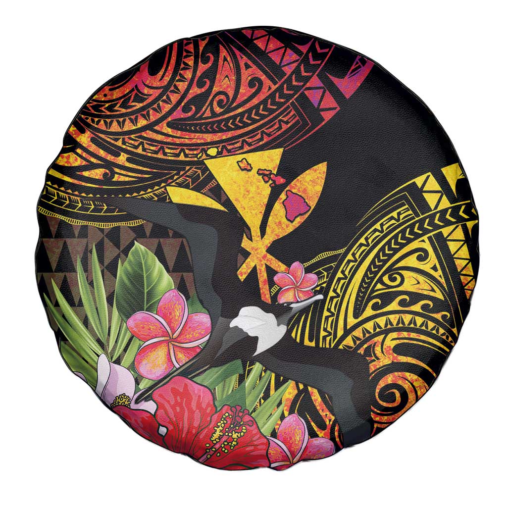 Hawaii Iwa Bird Spare Tire Cover Great Frigatebird Kanaka Tropical Hippie Style - Polynesian Pride