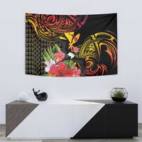 Hawaii Iwa Bird Tapestry Great Frigatebird Kanaka Tropical Hippie Style - Polynesian Pride
