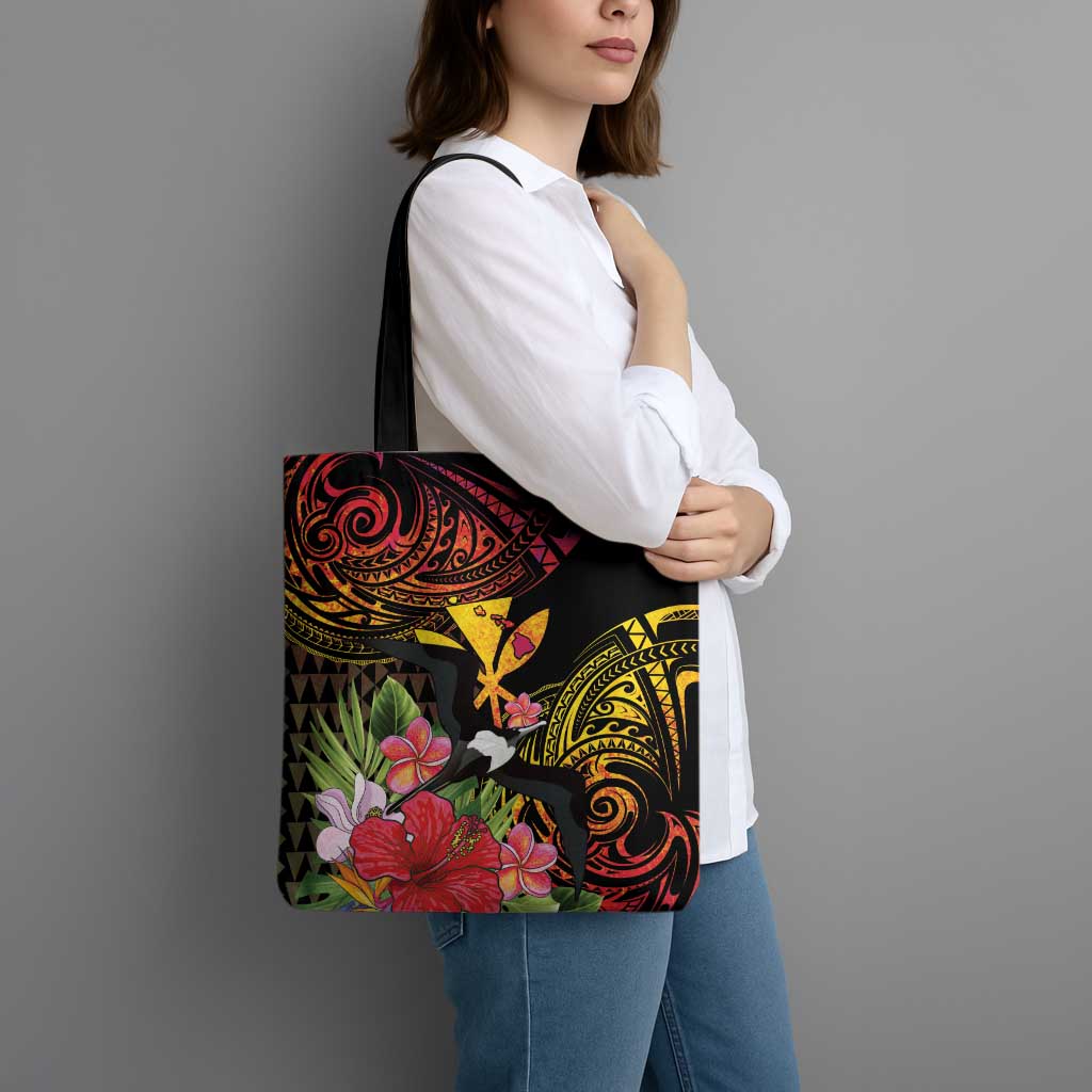 Hawaii Iwa Bird Tote Bag Great Frigatebird Kanaka Tropical Hippie Style - Polynesian Pride