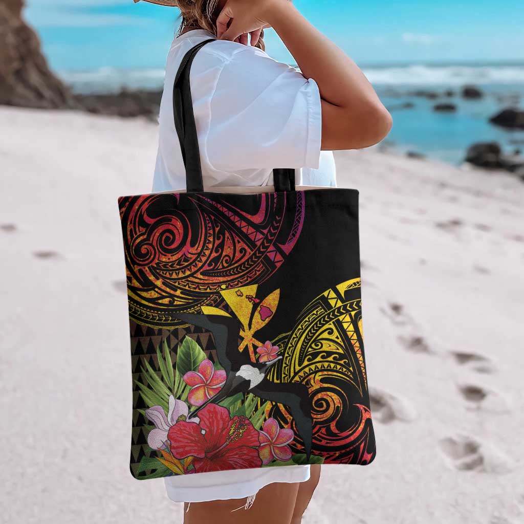 Hawaii Iwa Bird Tote Bag Great Frigatebird Kanaka Tropical Hippie Style - Polynesian Pride