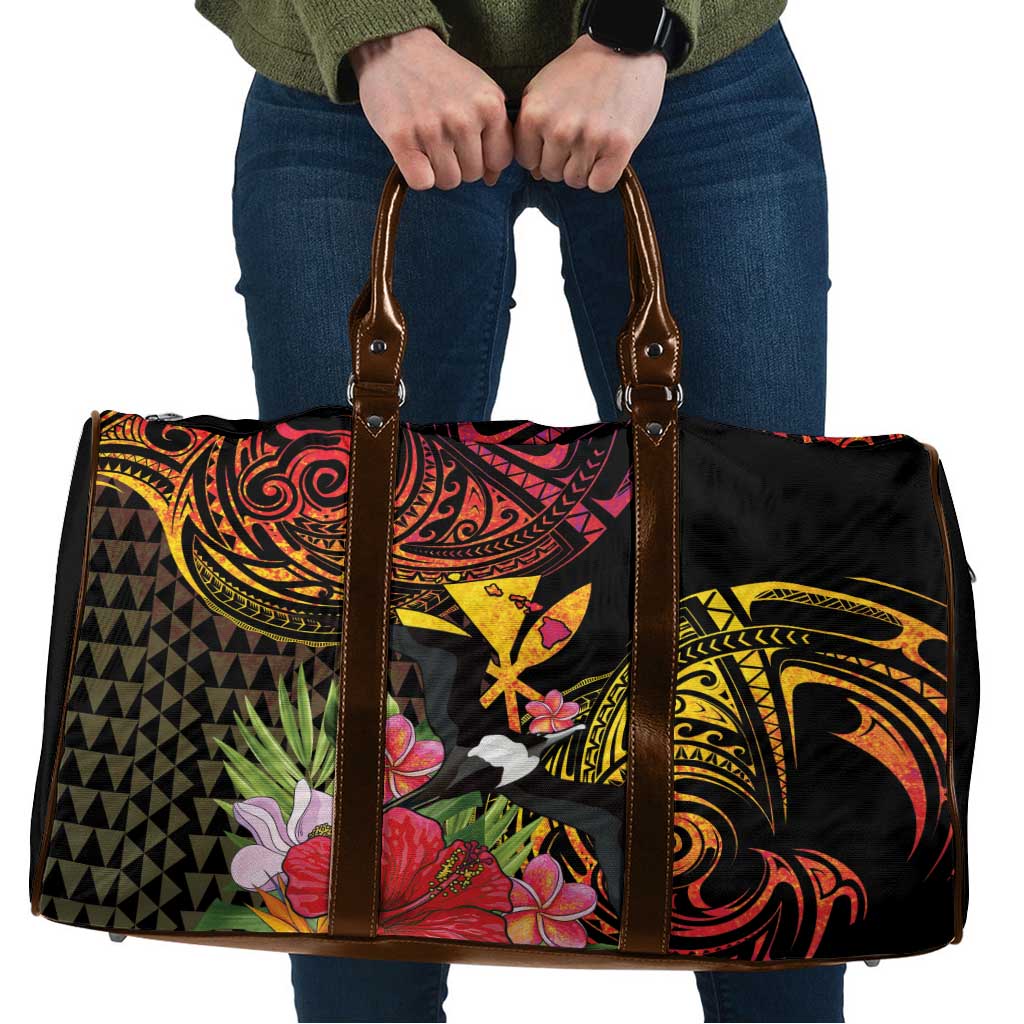 Hawaii Iwa Bird Travel Bag Great Frigatebird Kanaka Tropical Hippie Style - Polynesian Pride