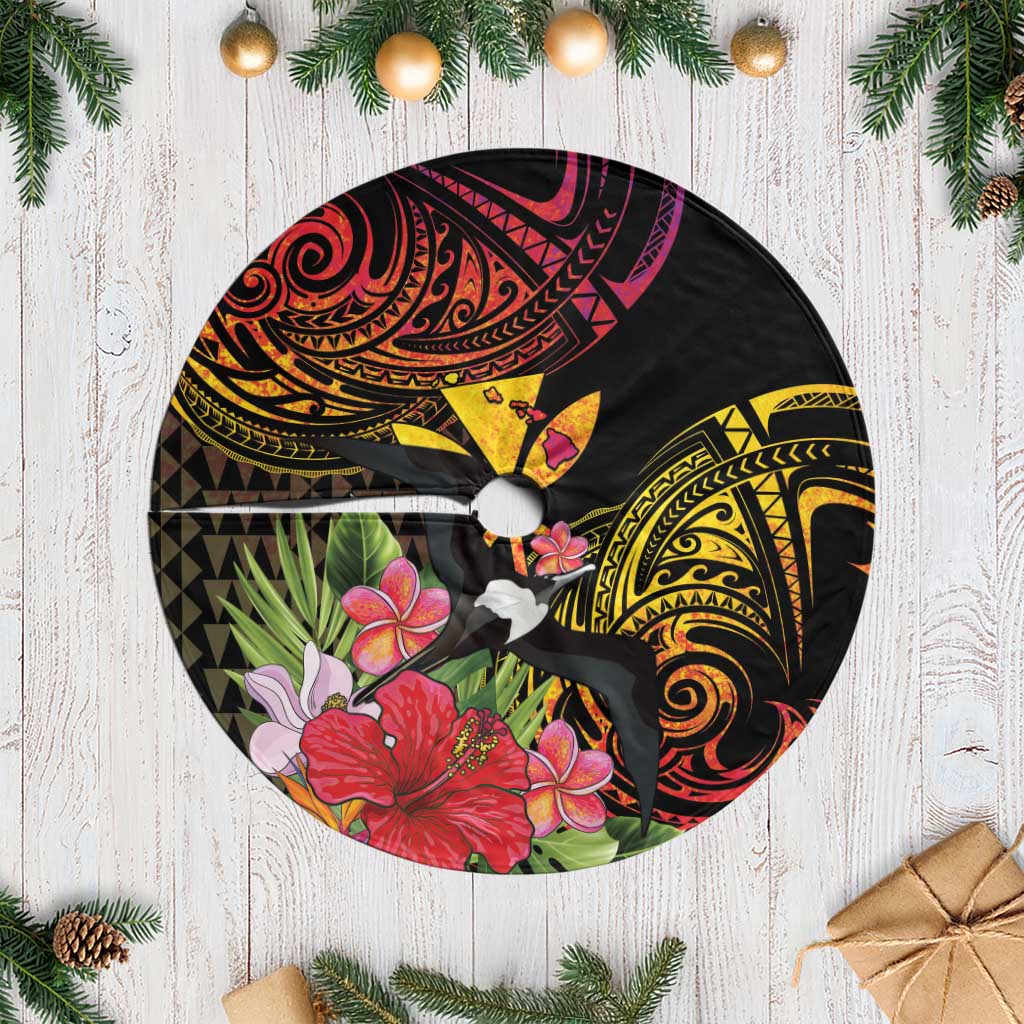 Hawaii Iwa Bird Tree Skirt Great Frigatebird Kanaka Tropical Hippie Style - Polynesian Pride