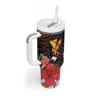 Hawaii Iwa Bird Tumbler With Handle Great Frigatebird Kanaka Tropical Hippie Style - Polynesian Pride