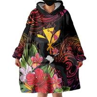 Hawaii Iwa Bird Wearable Blanket Hoodie Great Frigatebird Kanaka Tropical Hippie Style - Polynesian Pride