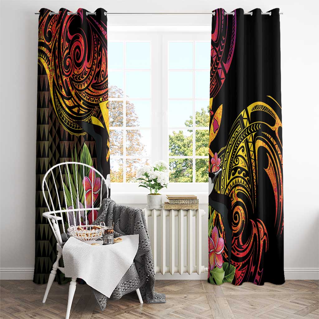 Hawaii Iwa Bird Window Curtain Great Frigatebird Kanaka Tropical Hippie Style - Polynesian Pride