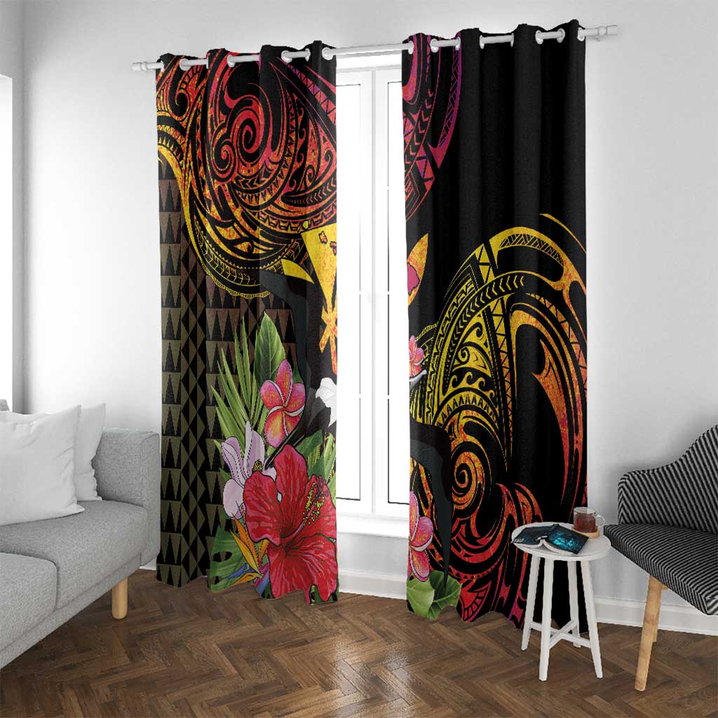 Hawaii Iwa Bird Window Curtain Great Frigatebird Kanaka Tropical Hippie Style - Polynesian Pride