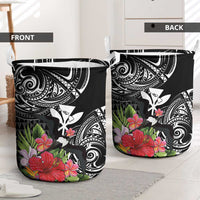 Hawaii Iwa Bird Laundry Basket Great Frigatebird Kanaka Tropical Flowers - Polynesian Pride