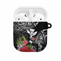 Hawaii Iwa Bird AirPods Case Great Frigatebird Kanaka Tropical Flowers - Polynesian Pride