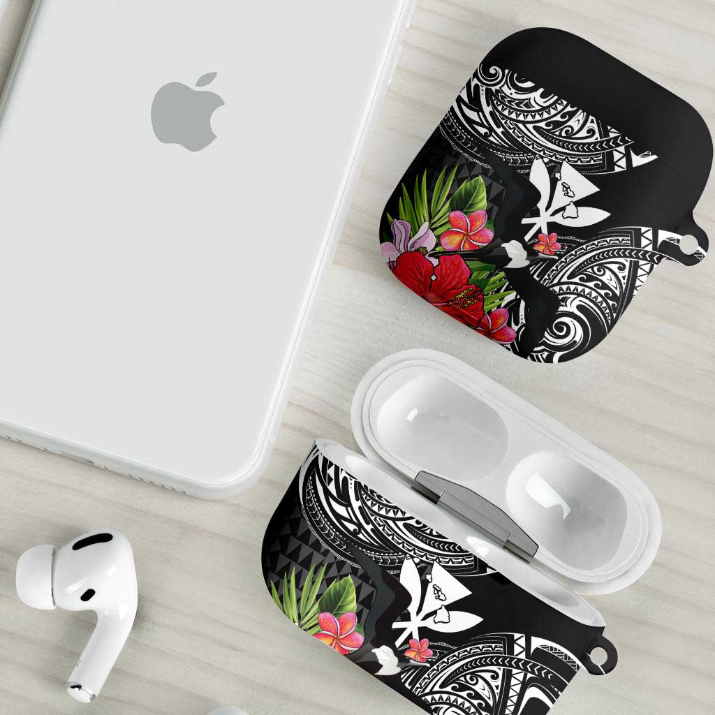 Hawaii Iwa Bird AirPods Case Great Frigatebird Kanaka Tropical Flowers - Polynesian Pride