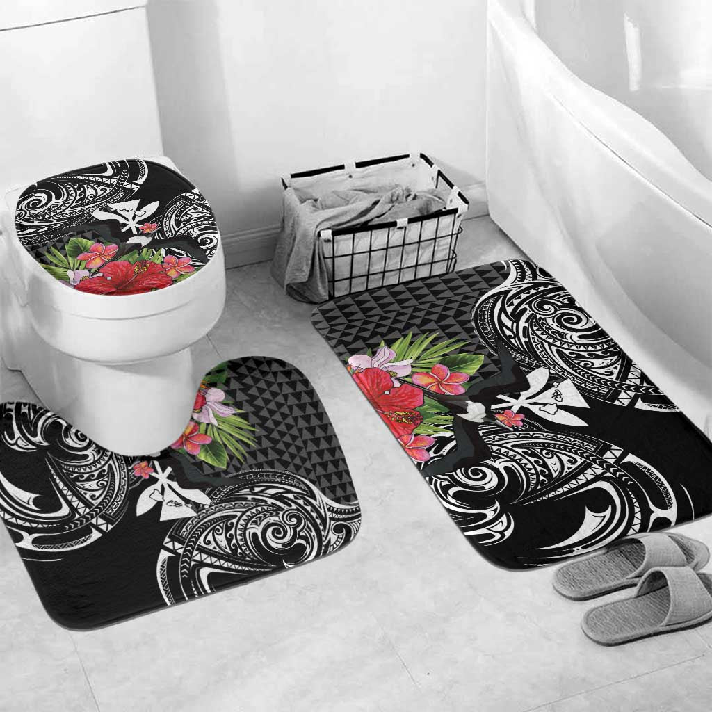 Hawaii Iwa Bird Bathroom Set Great Frigatebird Kanaka Tropical Flowers - Polynesian Pride