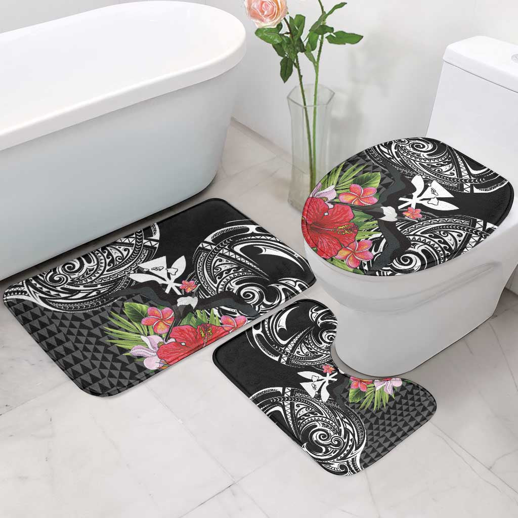 Hawaii Iwa Bird Bathroom Set Great Frigatebird Kanaka Tropical Flowers - Polynesian Pride