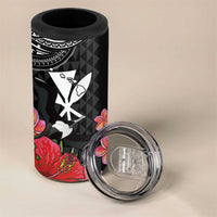Hawaii Iwa Bird 4 in 1 Can Cooler Tumbler Great Frigatebird Kanaka Tropical Flowers - Polynesian Pride