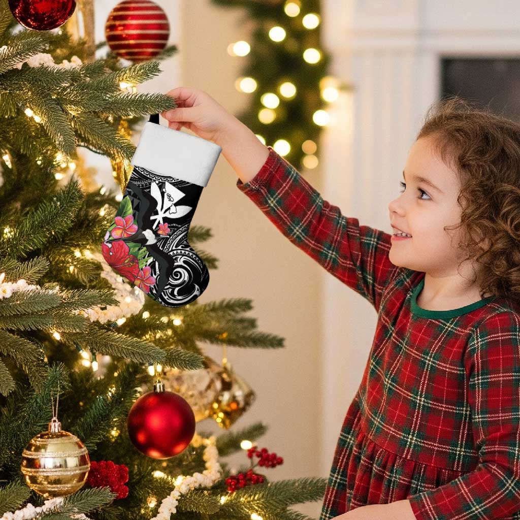 Hawaii Iwa Bird Christmas Stocking Great Frigatebird Kanaka Tropical Flowers - Polynesian Pride