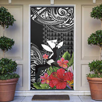 Hawaii Iwa Bird Door Cover Great Frigatebird Kanaka Tropical Flowers - Polynesian Pride