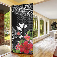 Hawaii Iwa Bird Door Cover Great Frigatebird Kanaka Tropical Flowers - Polynesian Pride