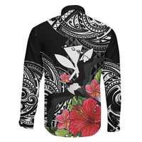 Hawaii Iwa Bird Family Matching Puletasi and Hawaiian Shirt Great Frigatebird Kanaka Tropical Flowers LT14 - Polynesian Pride