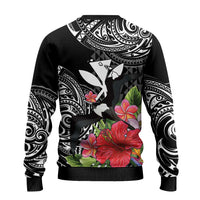 Hawaii Iwa Bird Ugly Christmas Sweater Great Frigatebird Kanaka Tropical Flowers - Polynesian Pride