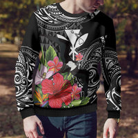 Hawaii Iwa Bird Ugly Christmas Sweater Great Frigatebird Kanaka Tropical Flowers - Polynesian Pride