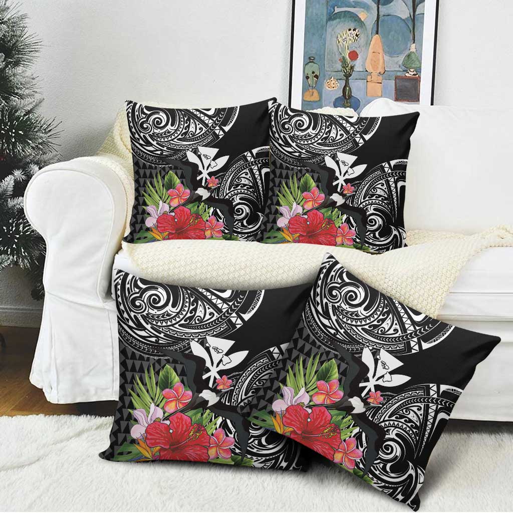 Hawaii Iwa Bird Pillow Cover Great Frigatebird Kanaka Tropical Flowers - Polynesian Pride