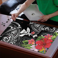Hawaii Iwa Bird Puzzle Great Frigatebird Kanaka Tropical Flowers - Polynesian Pride