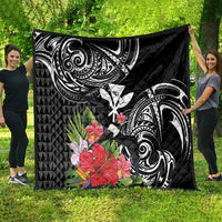 Hawaii Iwa Bird Quilt Great Frigatebird Kanaka Tropical Flowers - Polynesian Pride