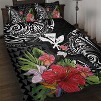 Hawaii Iwa Bird Quilt Bed Set Great Frigatebird Kanaka Tropical Flowers - Polynesian Pride