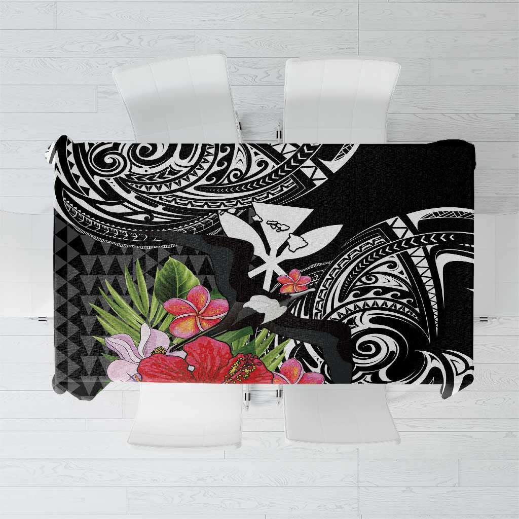 Hawaii Iwa Bird Tablecloth Great Frigatebird Kanaka Tropical Flowers - Polynesian Pride