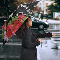 Hawaii Iwa Bird Umbrella Great Frigatebird Kanaka Tropical Flowers - Polynesian Pride