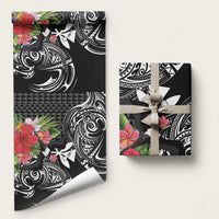 Hawaii Iwa Bird Wrapping Paper Great Frigatebird Kanaka Tropical Flowers - Polynesian Pride