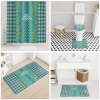 Teal Palaka Hawaii Iwa Bird Bathroom Set Hawaiian Kakau Jade Vine Lei - Polynesian Pride