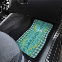 Teal Palaka Hawaii Iwa Bird Car Mats Hawaiian Kakau Jade Vine Lei - Polynesian Pride