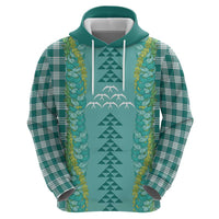 Teal Palaka Hawaii Iwa Bird Hoodie Hawaiian Kakau Jade Vine Lei - Polynesian Pride
