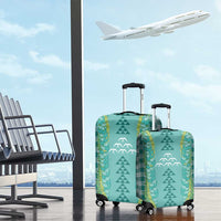 Teal Palaka Hawaii Iwa Bird Luggage Cover Hawaiian Kakau Jade Vine Lei - Polynesian Pride