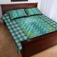 Teal Palaka Hawaii Iwa Bird Quilt Bed Set Hawaiian Kakau Jade Vine Lei - Polynesian Pride