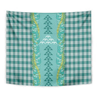 Teal Palaka Hawaii Iwa Bird Tapestry Hawaiian Kakau Jade Vine Lei - Polynesian Pride