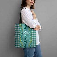 Teal Palaka Hawaii Iwa Bird Tote Bag Hawaiian Kakau Jade Vine Lei - Polynesian Pride