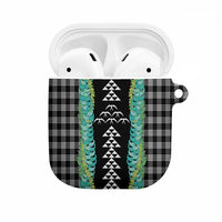 Black Palaka Hawaii Iwa Bird AirPods Case Hawaiian Kakau Jade Vine Lei - Polynesian Pride