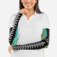 Black Palaka Hawaii Iwa Bird Arm Sleeves Hawaiian Kakau Jade Vine Lei - Polynesian Pride