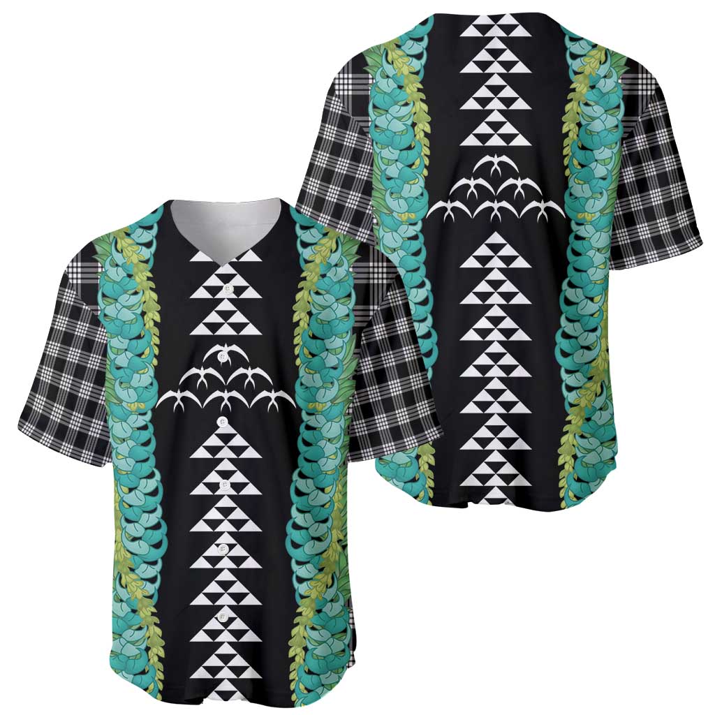 Black Palaka Hawaii Iwa Bird Baseball Jersey Hawaiian Kakau Jade Vine Lei - Polynesian Pride