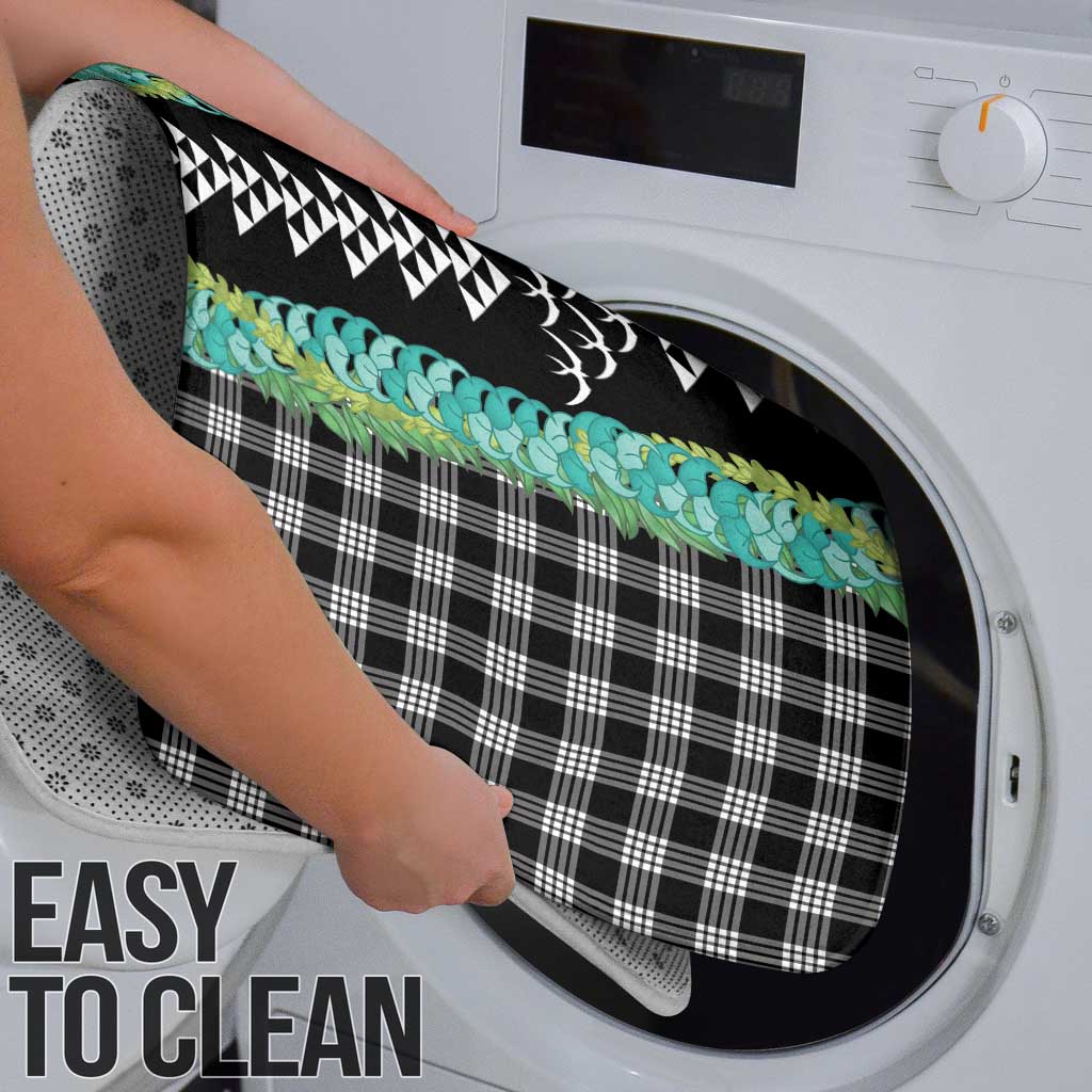 Black Palaka Hawaii Iwa Bird Bathroom Set Hawaiian Kakau Jade Vine Lei - Polynesian Pride