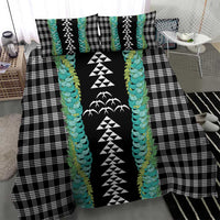Black Palaka Hawaii Iwa Bird Bedding Set Hawaiian Kakau Jade Vine Lei - Polynesian Pride