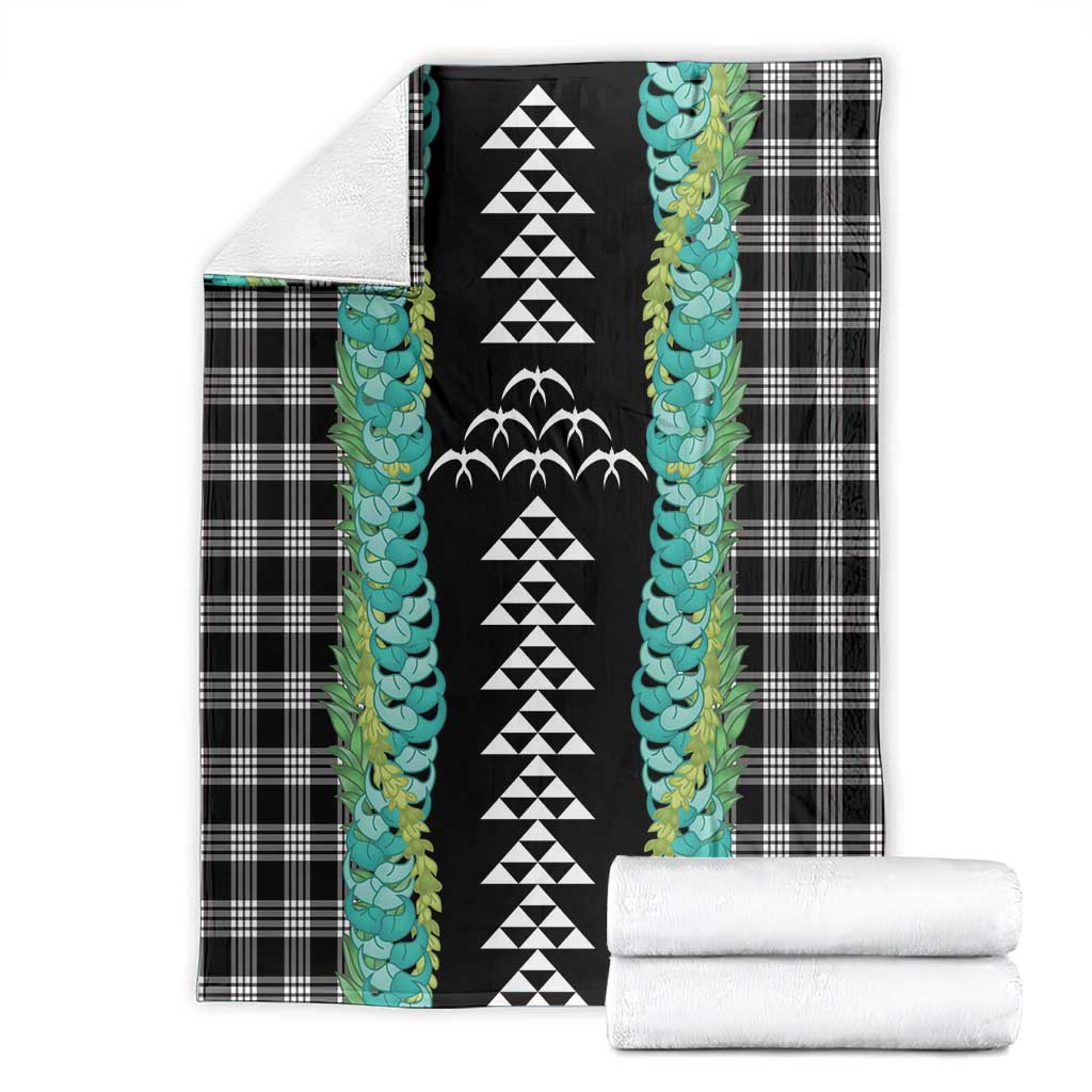 Black Palaka Hawaii Iwa Bird Blanket Hawaiian Kakau Jade Vine Lei - Polynesian Pride
