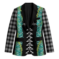 Black Palaka Hawaii Iwa Bird Blazer Hawaiian Kakau Jade Vine Lei - Polynesian Pride