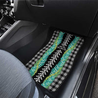 Black Palaka Hawaii Iwa Bird Car Mats Hawaiian Kakau Jade Vine Lei - Polynesian Pride