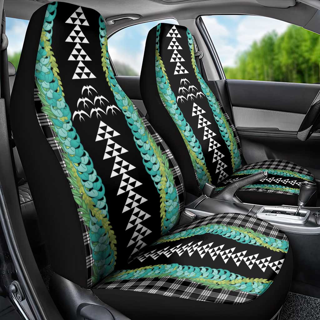 Black Palaka Hawaii Iwa Bird Car Seat Cover Hawaiian Kakau Jade Vine Lei - Polynesian Pride