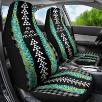 Black Palaka Hawaii Iwa Bird Car Seat Cover Hawaiian Kakau Jade Vine Lei - Polynesian Pride