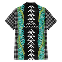 Black Palaka Hawaii Iwa Bird Family Matching Off Shoulder Maxi Dress and Hawaiian Shirt Hawaiian Kakau Jade Vine Lei - Polynesian Pride