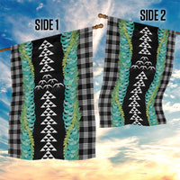 Black Palaka Hawaii Iwa Bird Garden Flag Hawaiian Kakau Jade Vine Lei - Polynesian Pride